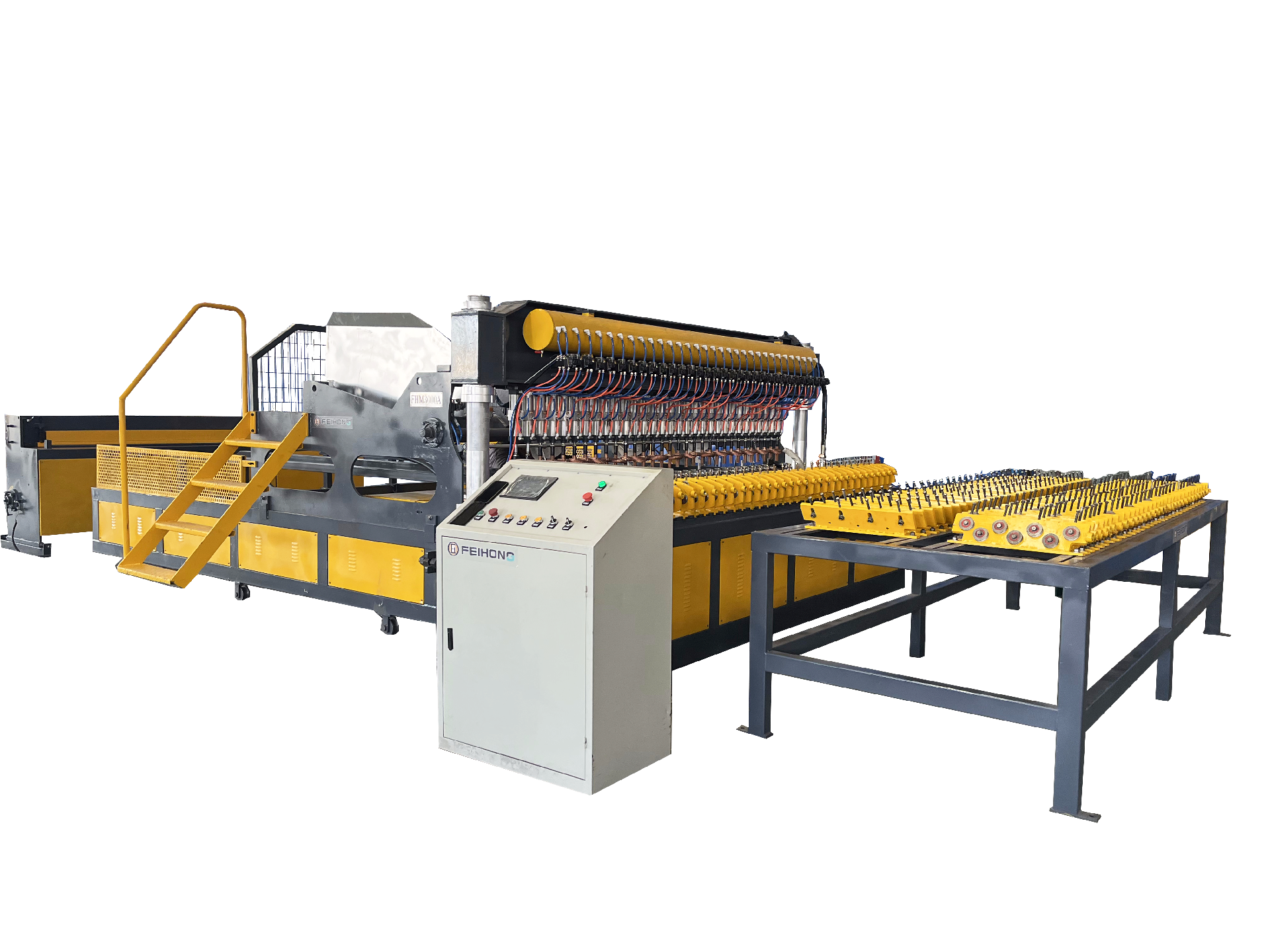 Automatic reinforcing mesh welding line